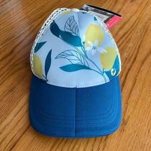 Oiselle Runner Trucker Hat, Lemon Tree print, NWT